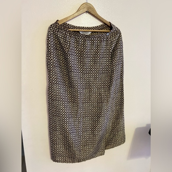 Melrose Floral Collectible Maxi Skirt 100% Silk stamp Two Buttons Vintage brown - Picture 15 of 16